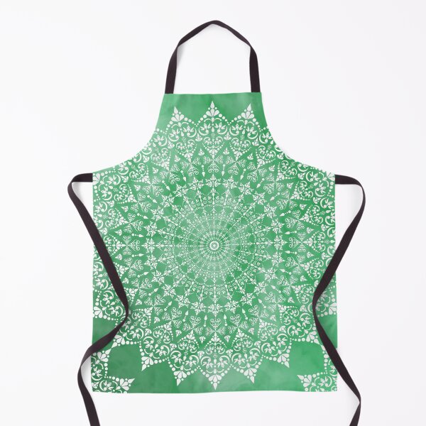 Item preview, Mandala dark green white marbled designed and sold by ChrissiCreation.