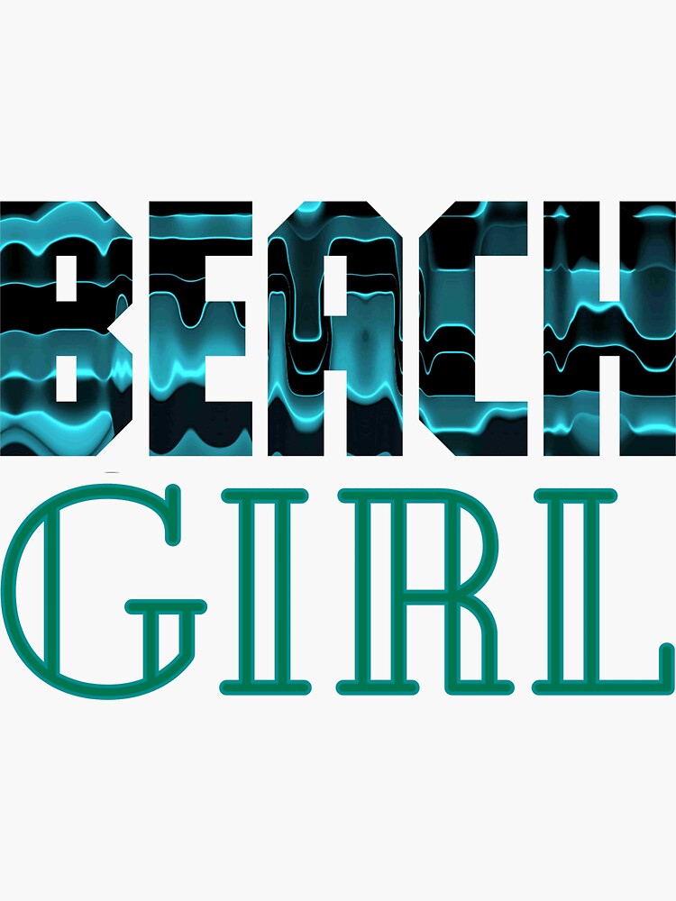 Thumbnail 3 of 3, Sticker, Beach Girl designed and sold by VkScript.