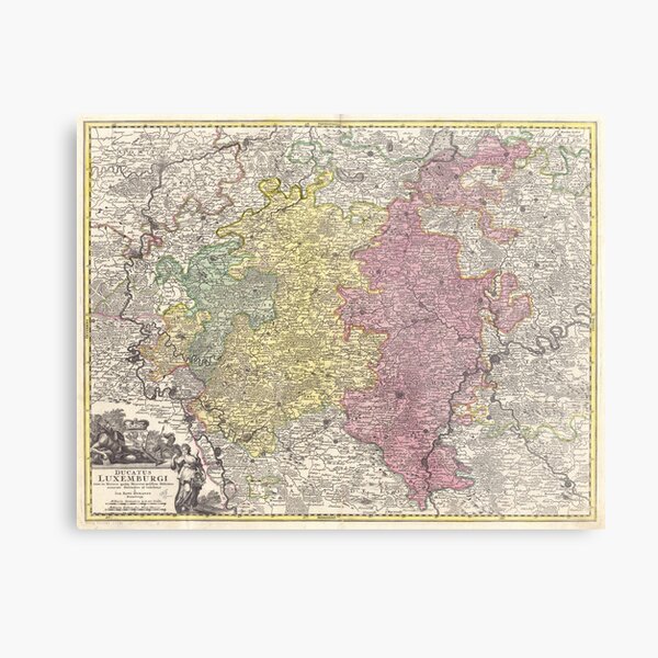 Item preview, Vintage Luxembourg Map (1730) designed and sold by BravuraMedia.
