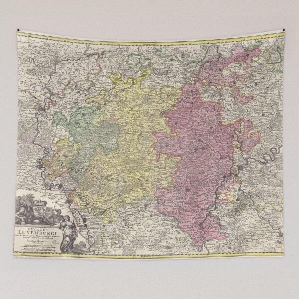Item preview, Vintage Luxembourg Map (1730) designed and sold by BravuraMedia.