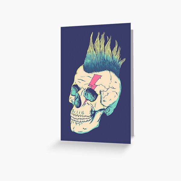 Skull Punk Greeting Card