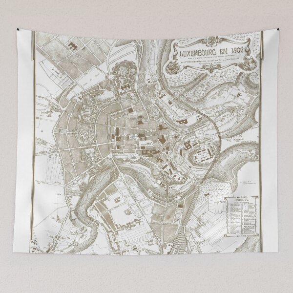 Item preview, Vintage Luxembourg City Map (1907) designed and sold by BravuraMedia.