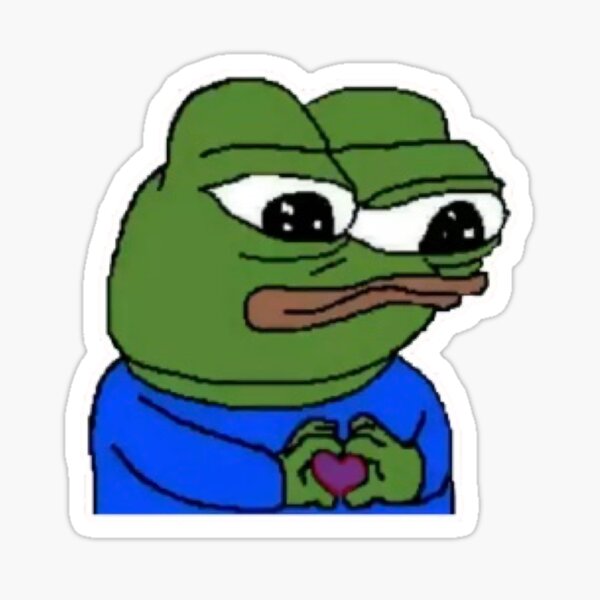 Sad loving Pepe The frog Meme Sticker