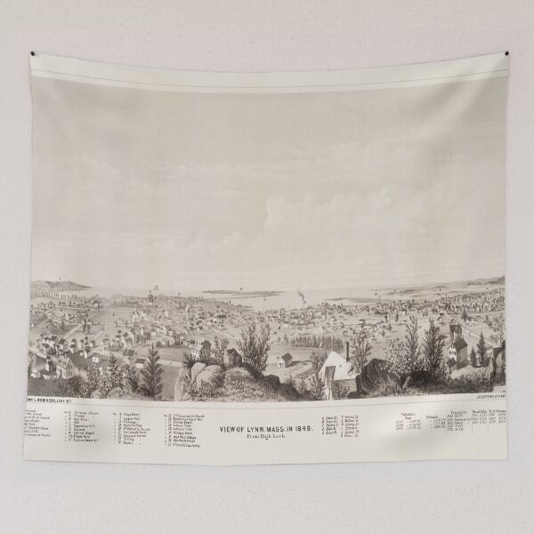 Item preview, Vintage Lynn MA Map (1849) designed and sold by BravuraMedia.