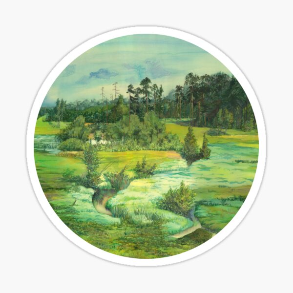 green valley Watercolor Sticker