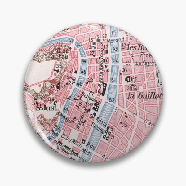 Item preview, Vintage Map of Lyon France (1900) designed and sold by BravuraMedia.