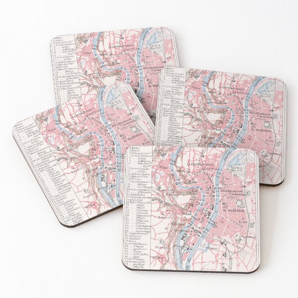 Item preview, Vintage Map of Lyon France (1900) designed and sold by BravuraMedia.