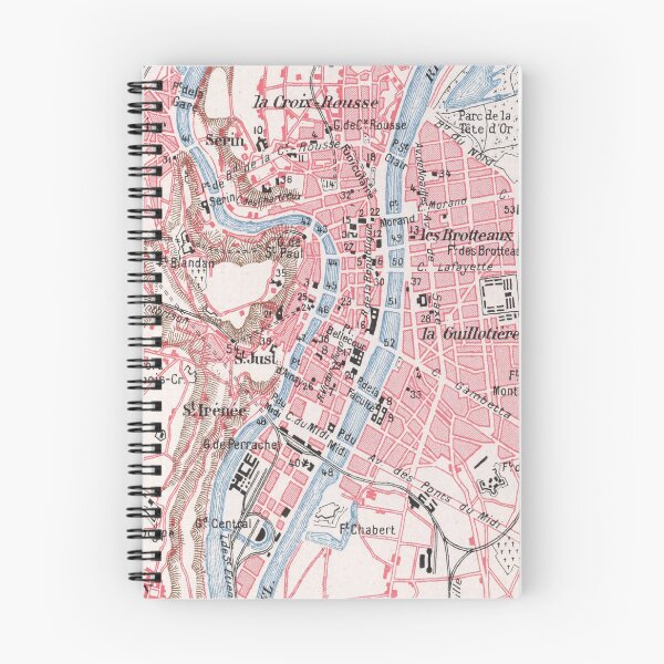 Item preview, Vintage Map of Lyon France (1900) designed and sold by BravuraMedia.