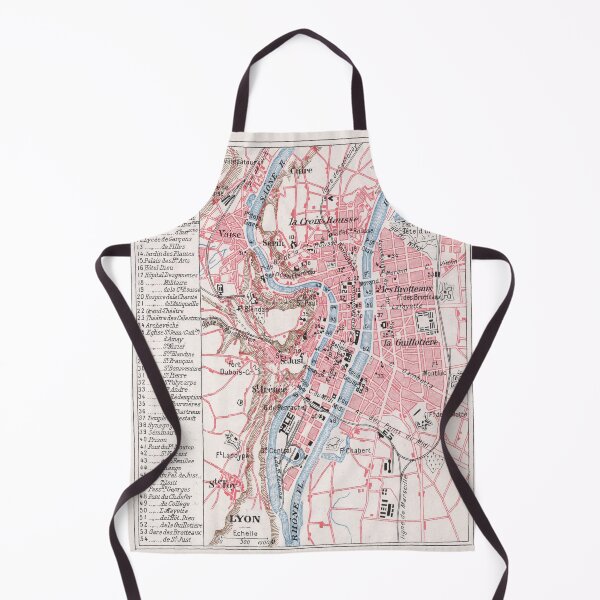 Item preview, Vintage Map of Lyon France (1900) designed and sold by BravuraMedia.