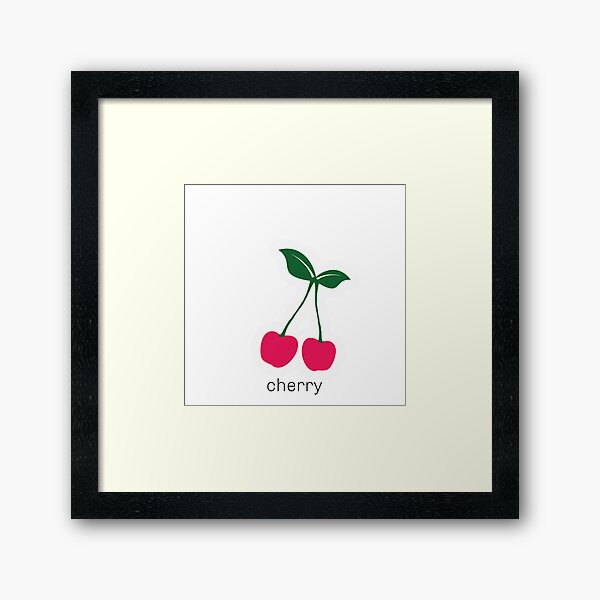 Red cherry for redbubble Framed Art Print