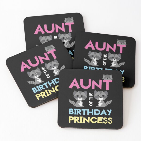 Item preview, Aunt Of The Birthday Princess Girl Raccoon B-day Party design designed and sold by Grabitees.
