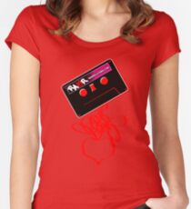 Retro Cassette Tape Love Women's Fitted Scoop T-Shirt