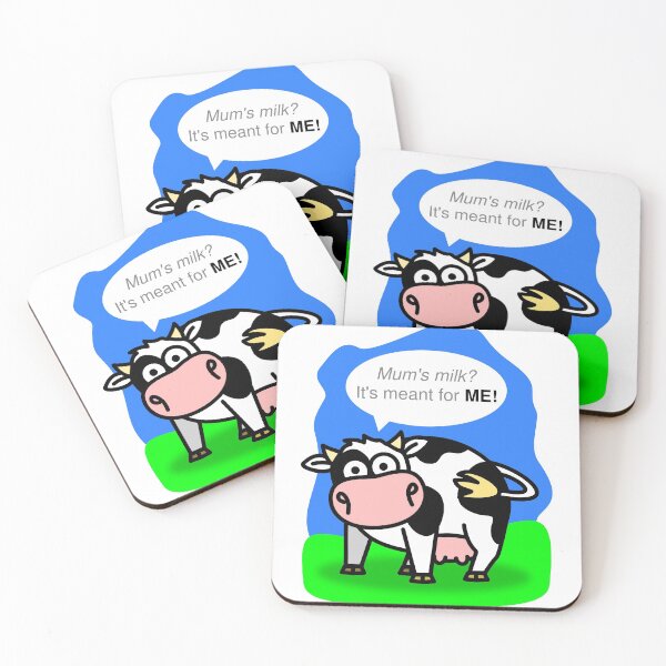 Item preview, A calf in comic style saying Mum's milk? It's meant for ME! designed and sold by greengoodnich.