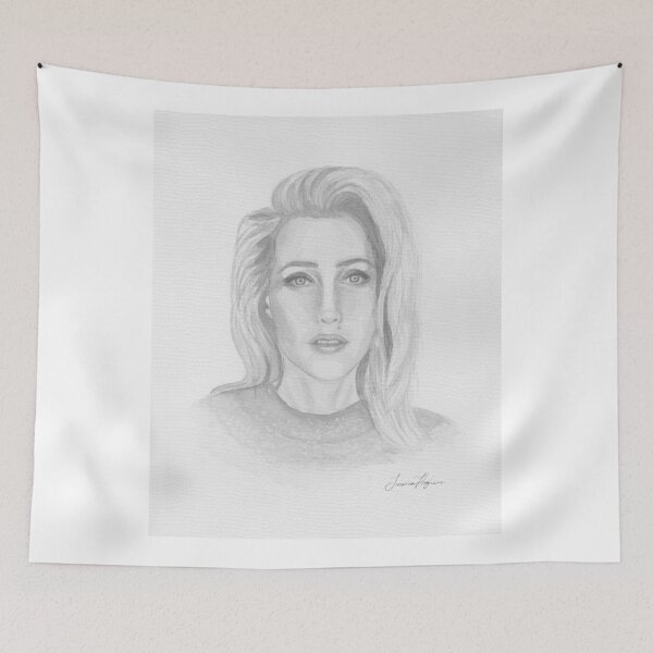 Item preview, Gillian Anderson Watercolour Painting Pencil Portrait  designed and sold by scullysblazer.