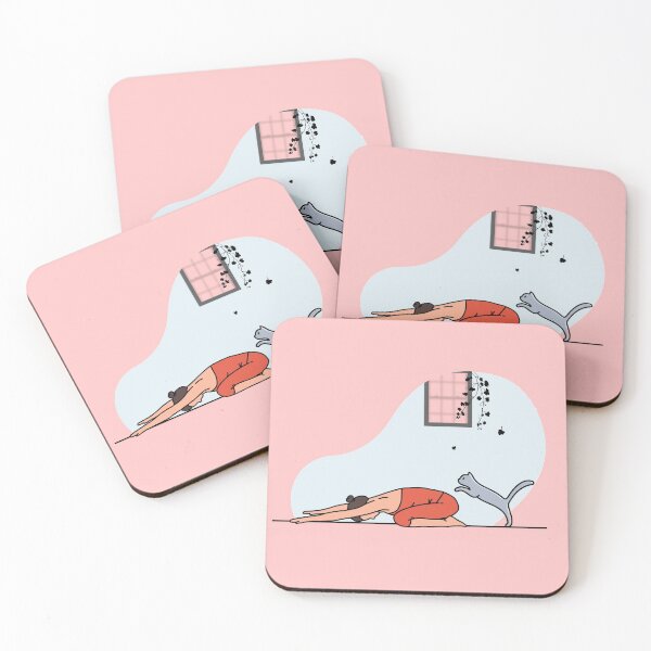 Item preview, YOGA PRACTICE WITH CAT Child's pose designed and sold by Trio's Stuff.
