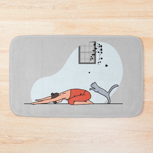 Item preview, YOGA PRACTICE WITH CAT Child's pose designed and sold by Trio's Stuff.