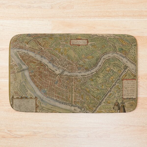 Item preview, Vintage Lyon France Map (1572) designed and sold by BravuraMedia.