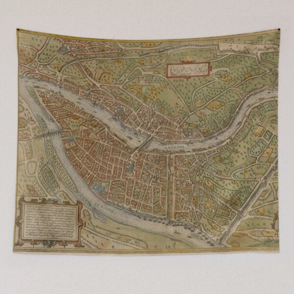 Item preview, Vintage Lyon France Map (1572) designed and sold by BravuraMedia.