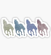 Running Horses Cantering Colorful Horse Love Sticker