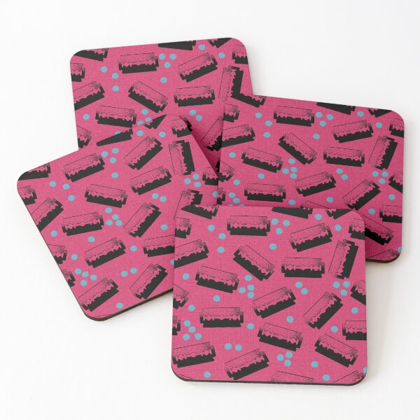 Item preview, Little Blue Pills & Razor Blades - 90s inspired skater print designed and sold by JennCreatesArt.