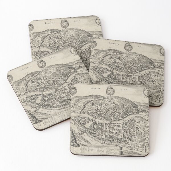 Item preview, Vintage Map of Lyon France (1600s) designed and sold by BravuraMedia.