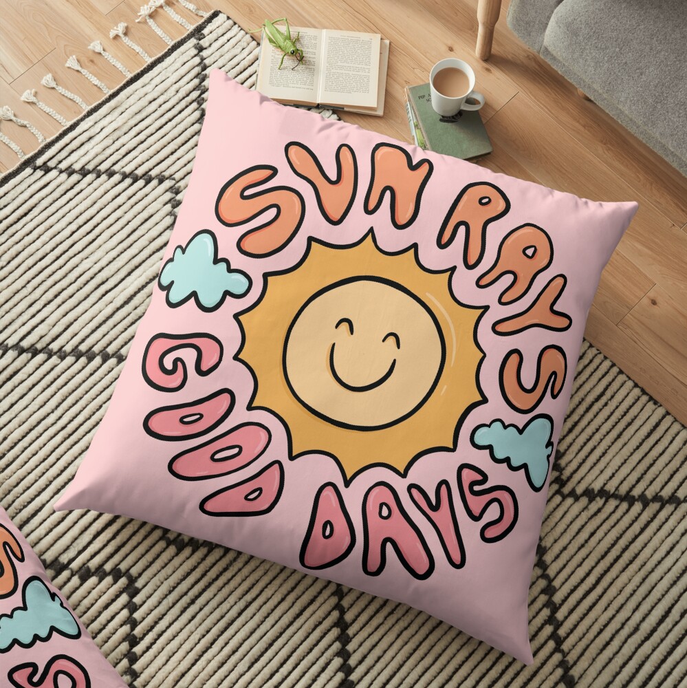 Sun Rays Good Days Floor Pillow