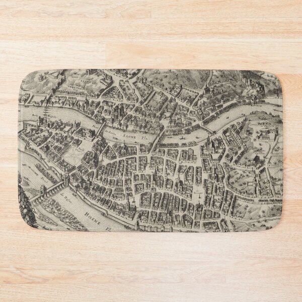 Item preview, Vintage Map of Lyon France (1600s) designed and sold by BravuraMedia.