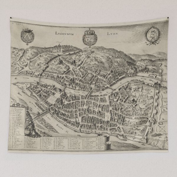 Item preview, Vintage Map of Lyon France (1600s) designed and sold by BravuraMedia.