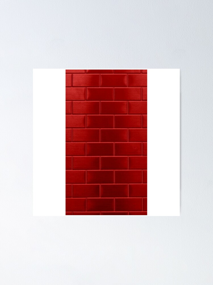 “Red Bright Scarlet Brick Wall Mask” Poster for Sale by Grace-Cop