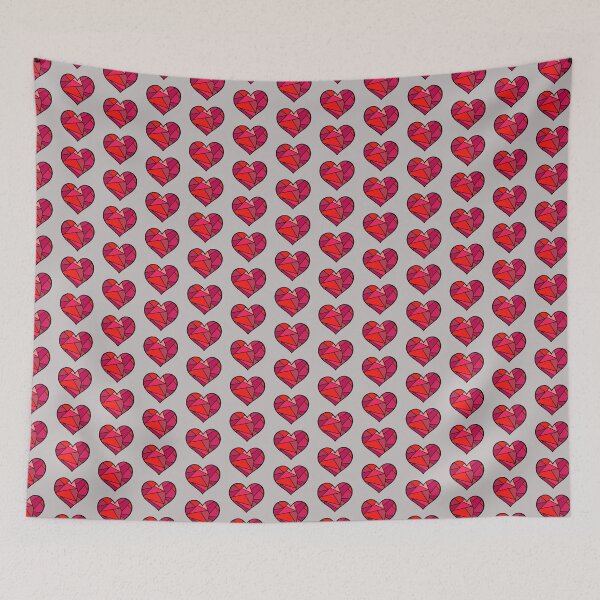 Item preview, Rock-A -Billy - Gray and Pink Love Heart Seamless Simple  Contrast Pattern designed and sold by LJWDesigns.