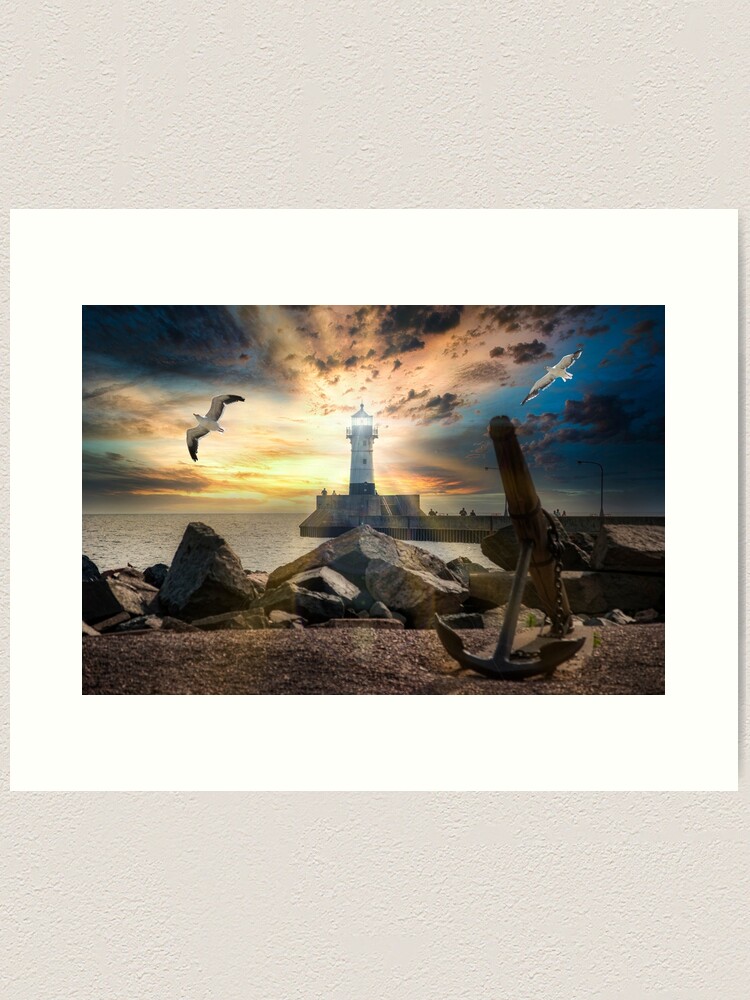 Alternate view of Duluth Harbor North Breakwater Lighthouse Art Print