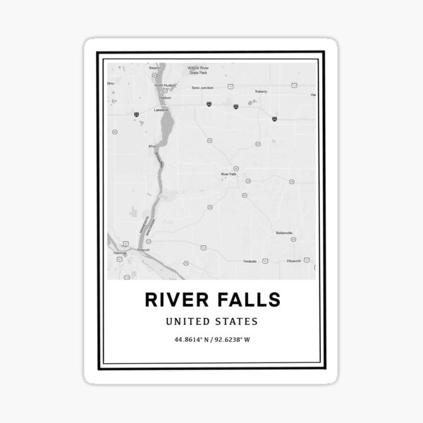 Item preview, River Falls Wisconsin Map and Coordinates  designed and sold by Emily Designs.
