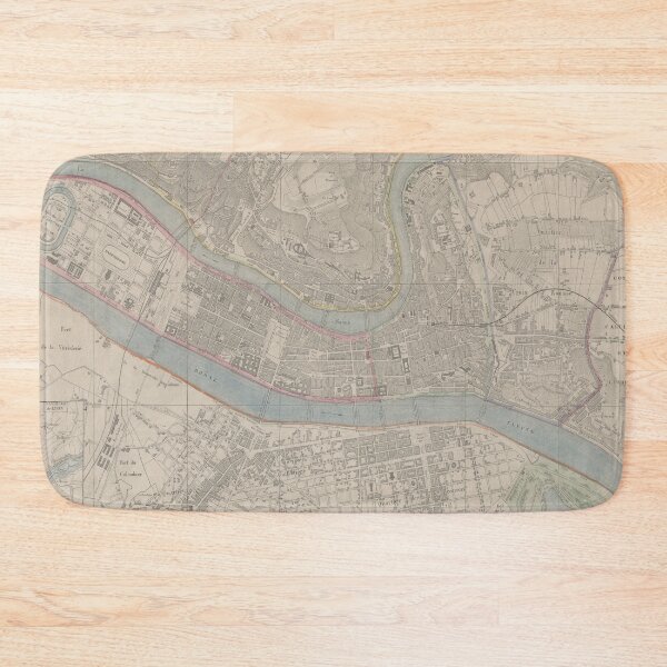 Item preview, Vintage Lyon France Map (1871) designed and sold by BravuraMedia.