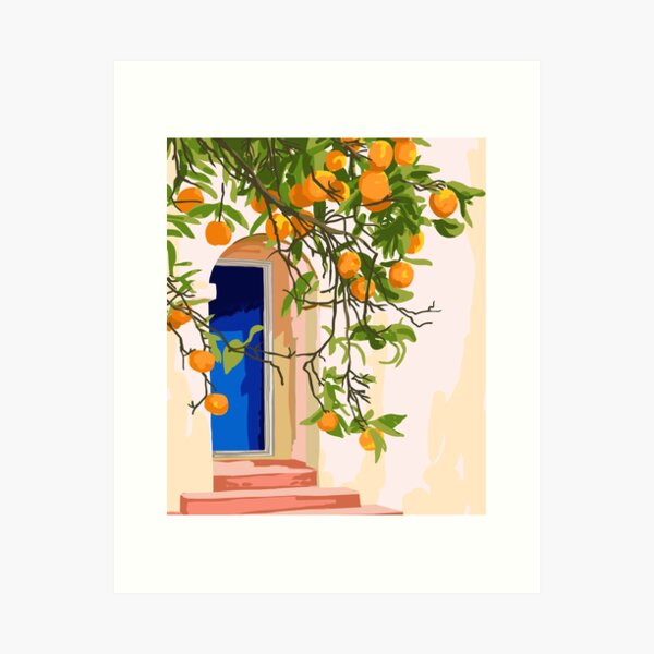 Wherever you go, go with all your heart | Summer Travel Morocco Boho Oranges | Architecture Building Art Print