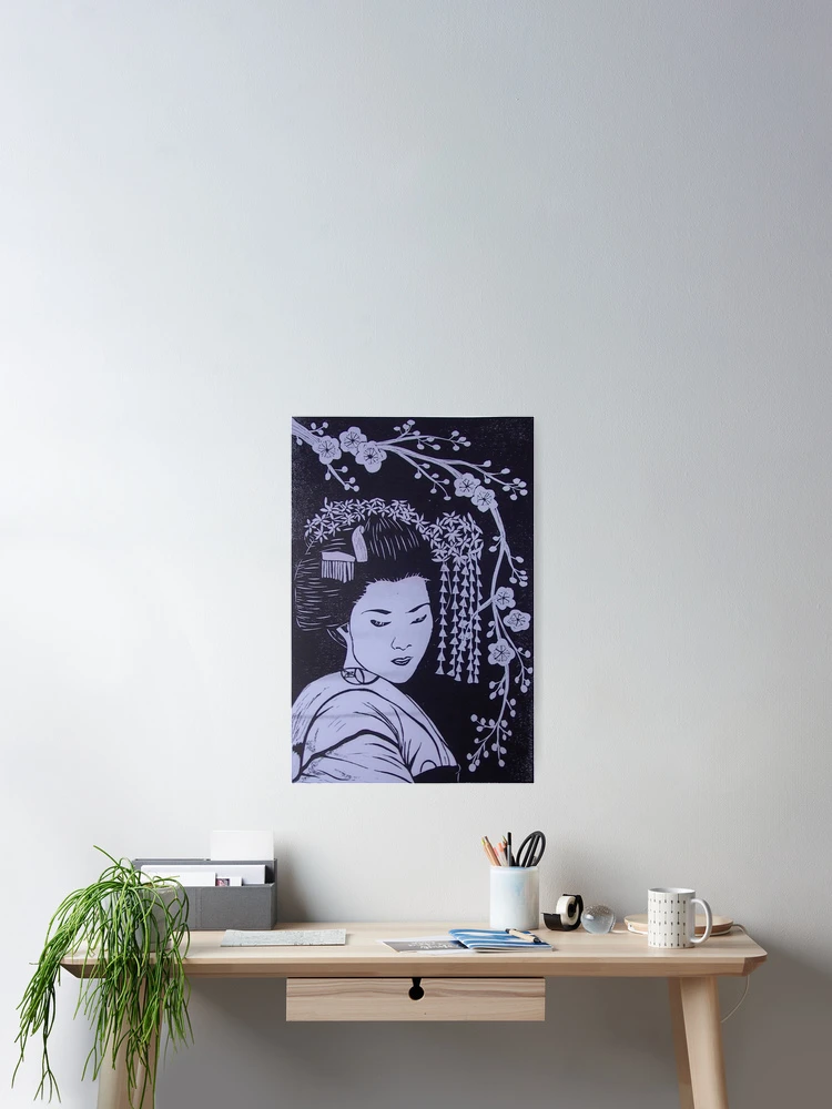 Aperçu 2 sur 3. Poster avec l'œuvre white china créée et vendue par Leanne Inwood.