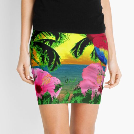 Palm Trees And Island Sunsets Mini Skirt