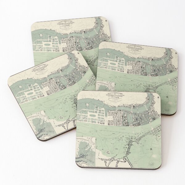Item preview, Vintage Lyon France Rhone River Flooding Map (1840) designed and sold by BravuraMedia.