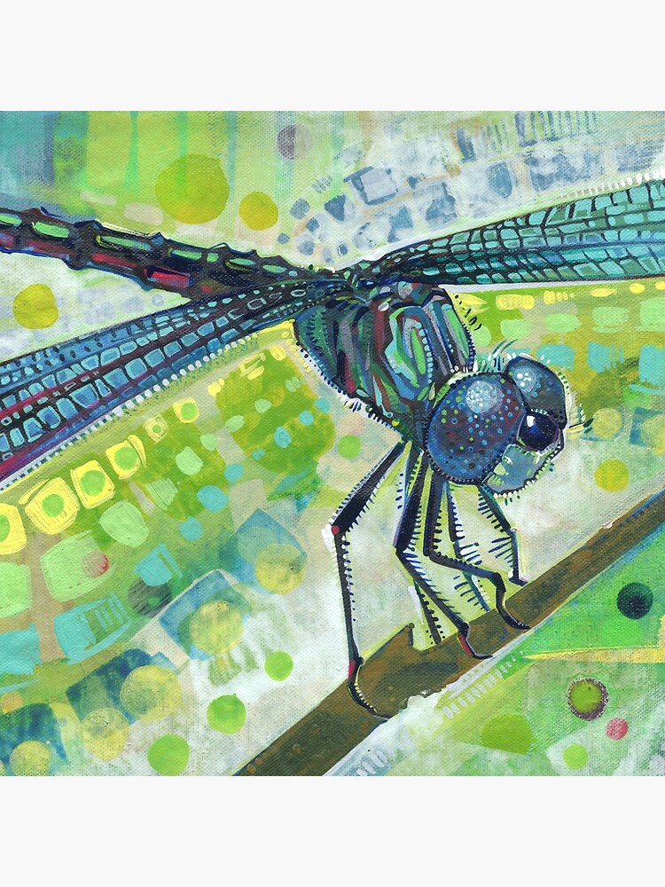Thumbnail 4 of 4, Pillow, Dragonfly on a Branch designed and sold by gwennpaints.