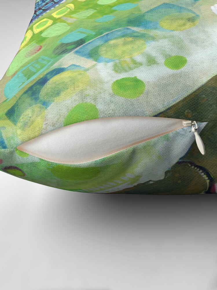 Thumbnail 2 of 4, Pillow, Dragonfly on a Branch designed and sold by gwennpaints.