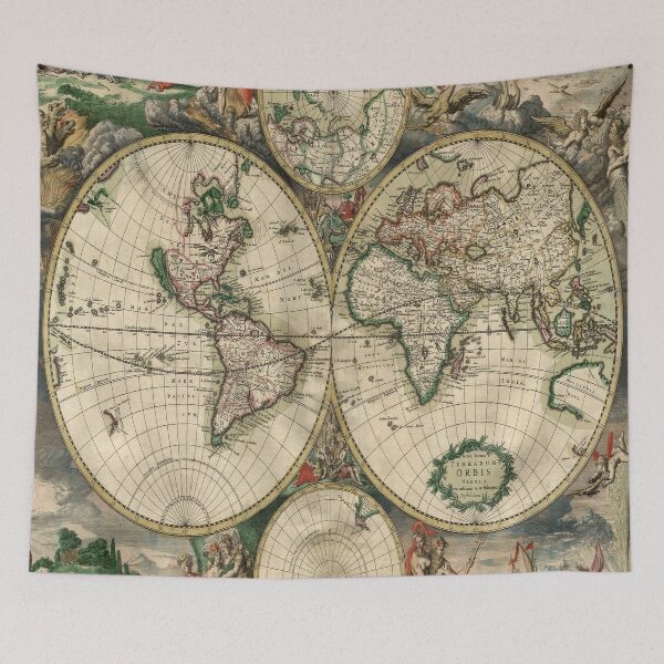 Item preview, World Map 1689 by Gerard van Schagen designed and sold by VikingRunes.