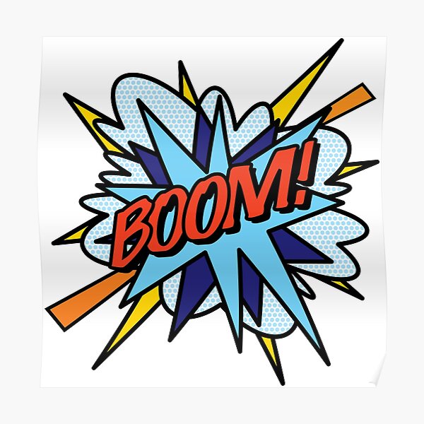 BOOM Comic Book Flash Pop Art Modern Fun Retro Poster