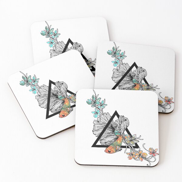 Item preview, Siamese Fighting Fish - Floral Graphic designed and sold by S-H-Designs.
