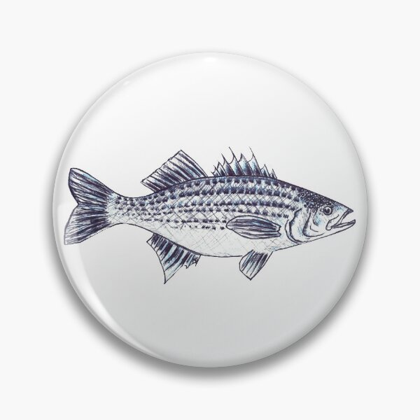 Item preview, Striped Bass Fish Illustration "Walter" designed and sold by Michelebuttons.