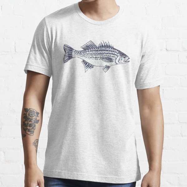 Striped Bass Fish Walter in Slate Blue Essential T-Shirt for