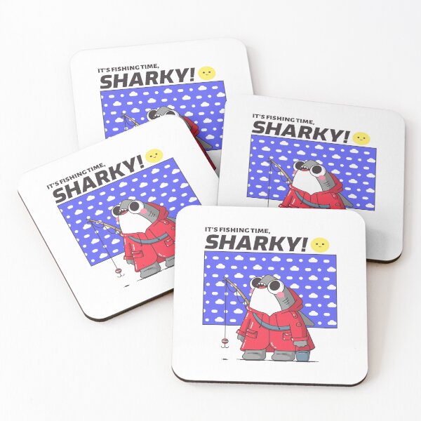 Item preview, Its Fishing Time Sharky Cartoon designed and sold by BlueCloverTrend.