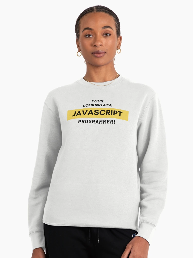 Imagen 3 de 6, Sudadera sin capucha con la obra ¿Codificas usando Javascript?, diseñada y vendida por fullstackdev25.