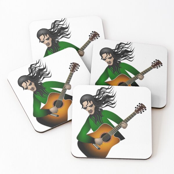 Item preview, A cool guitarist playing an acoustic guitar designed and sold by greengoodnich.