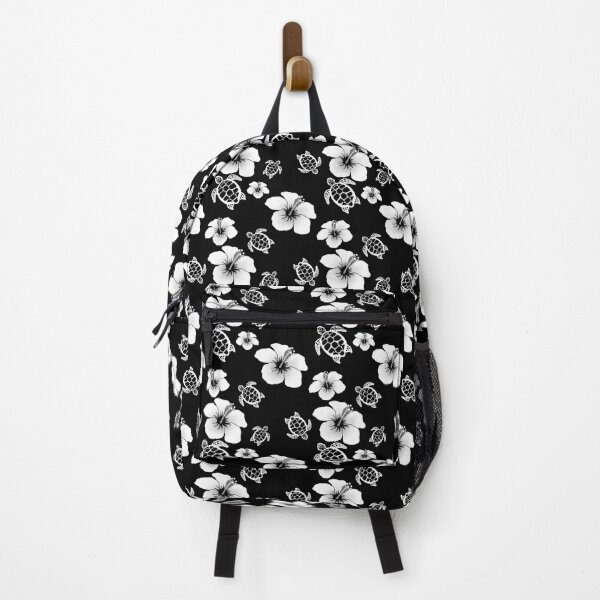 Item preview, Black And White Hibiscus Honu Hawaiian Pattern designed and sold by BailoutIsland.
