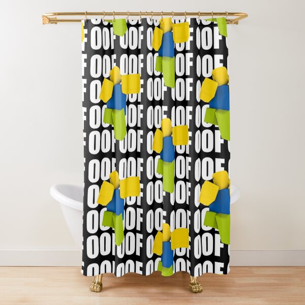 Roblox Noob Shower Curtains Redbubble - noob oof roblox shower curtain by tomazacre
