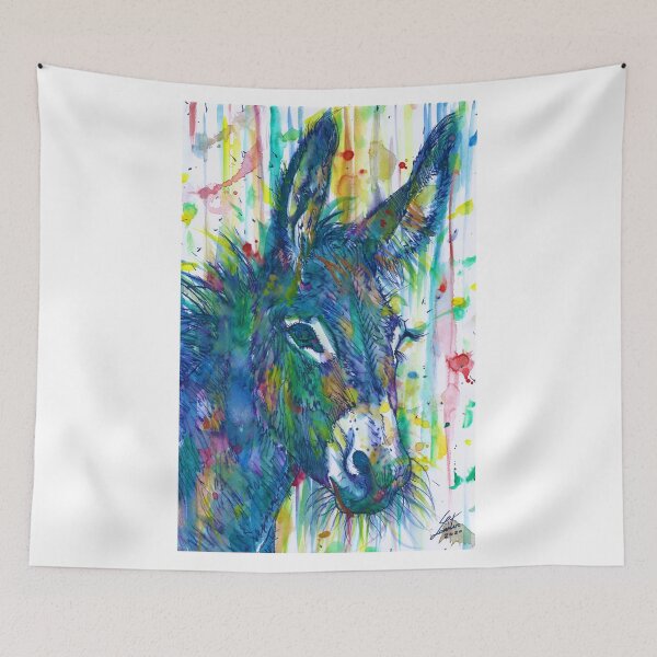 Item preview, DONKEY watercolor and ink portrait.1 designed and sold by lautir.